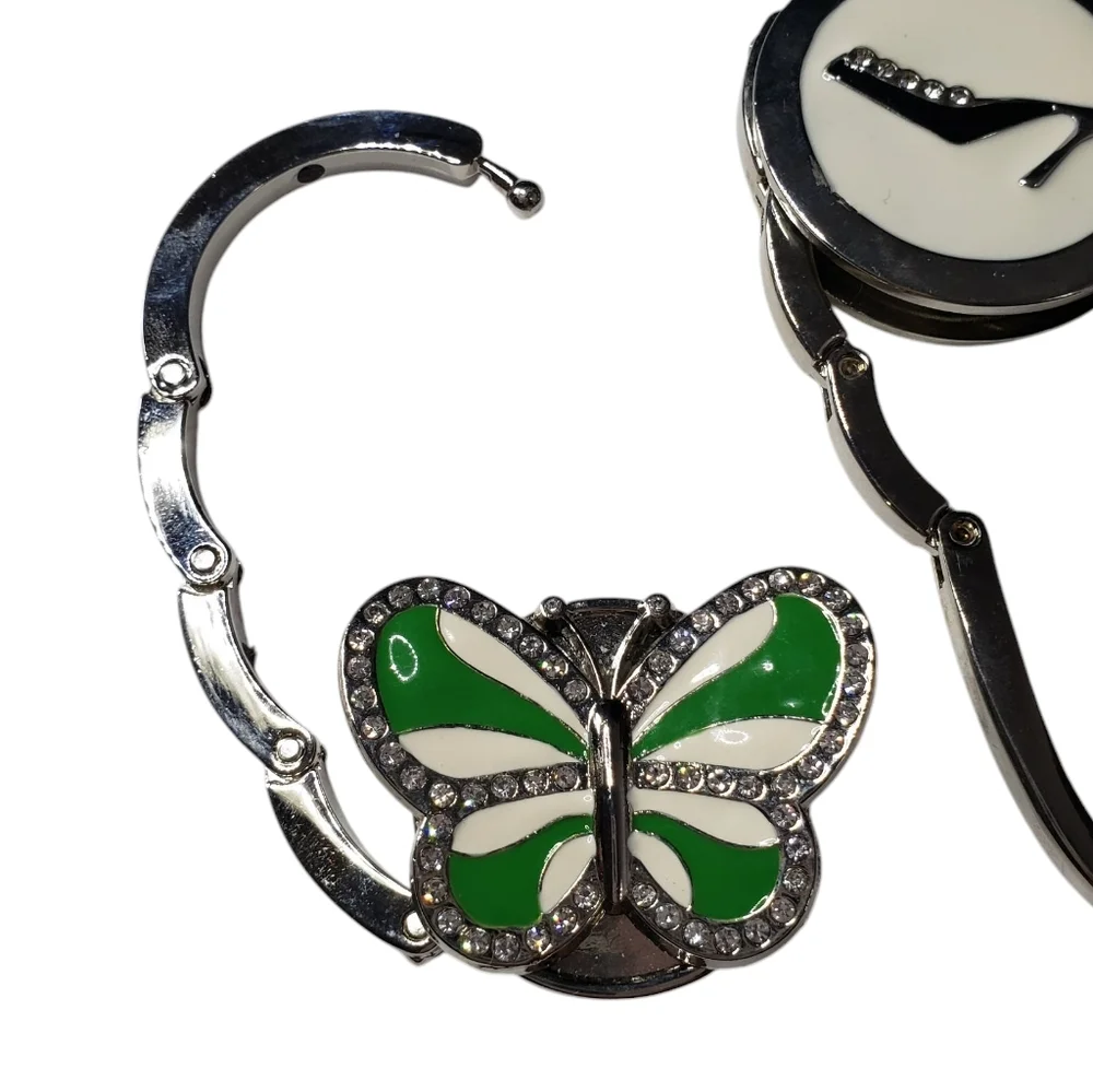 🔷️Purse Hangers Hooks Green Butterfly Fashion Shoe - Picture 2 of 6